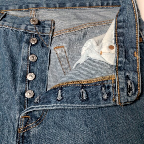 Levi Strauss Levis 501 Button Fly Jeans 32x31 Actual Size Blue Denim READ - Picture 14 of 16